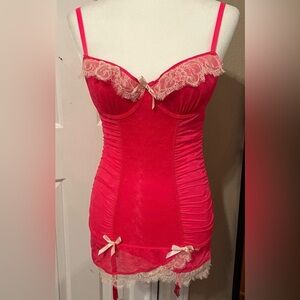 Victoria’s Secret hot pink bustier/ corset